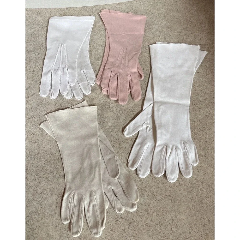 Vintage Gant Madeleine Barbara Lee Ladies Gloves Size 6 France White Beige Pink
